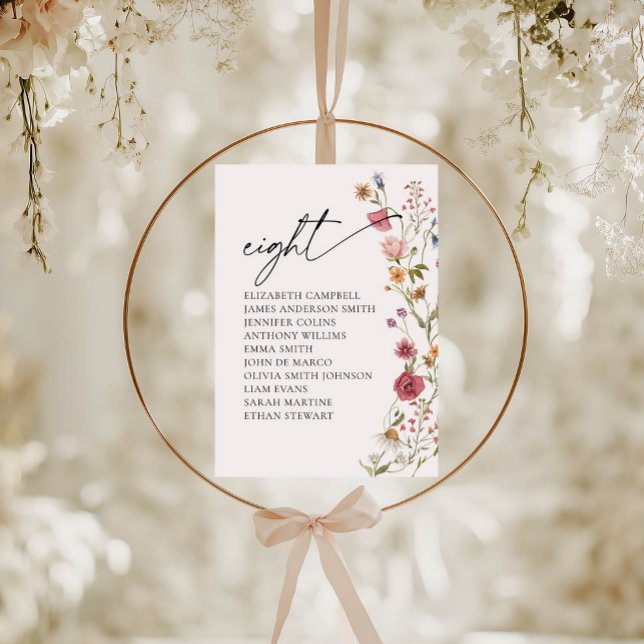 Carte Floral Seating Chart | Tableau Huit (Créateur téléchargé)