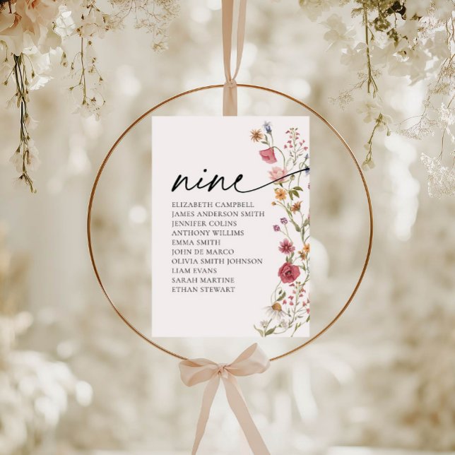 Carte Floral Seating Chart | Tableau neuf (Créateur téléchargé)