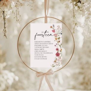 Carte Floral Seating Chart Tableau Quatorze