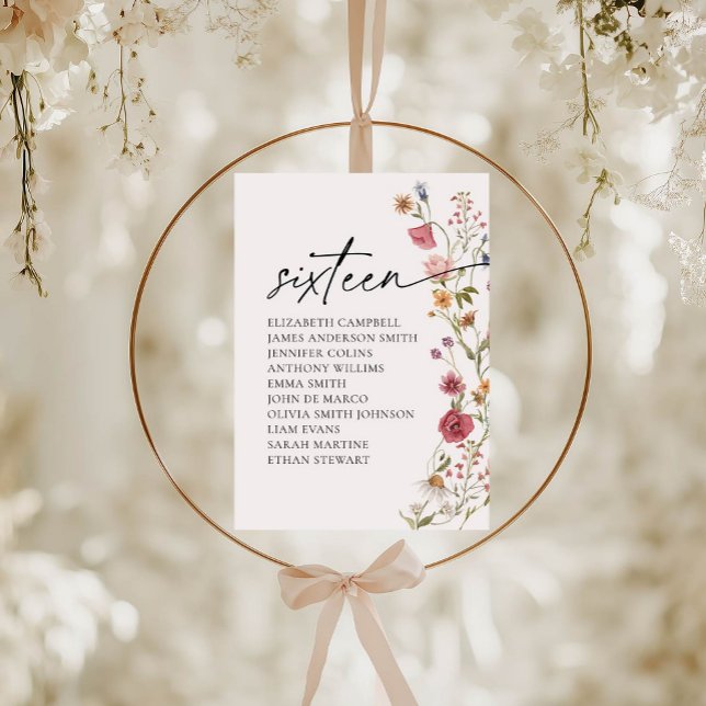 Carte Floral Seating Chart | Tableau Seize (Créateur téléchargé)
