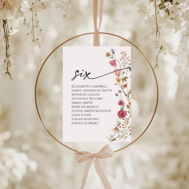 Carte Floral Seating Chart | Tableau Six (Créateur téléchargé)
