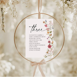 Carte Floral Seating Chart Tableau trois