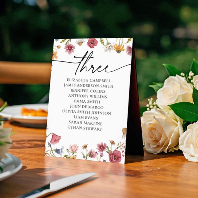 Carte Floral Seating Chart | Tableau trois (Créateur téléchargé)