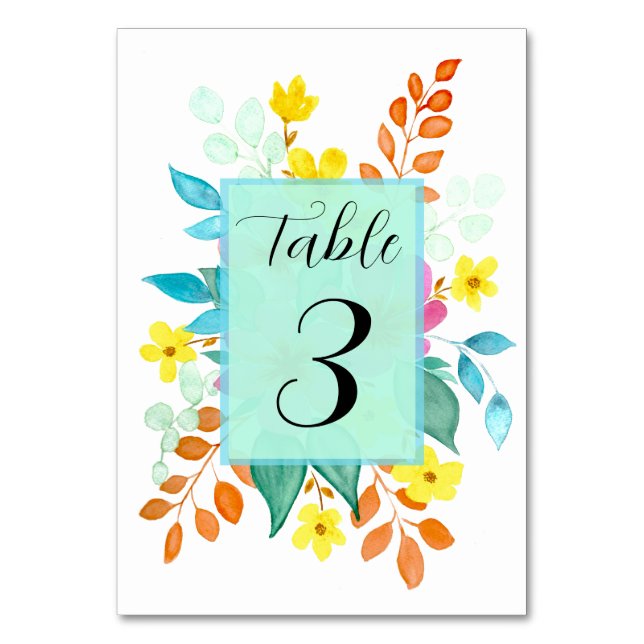 Carte Floral Spritz Numéro de table pour Mariage (Par défaut)