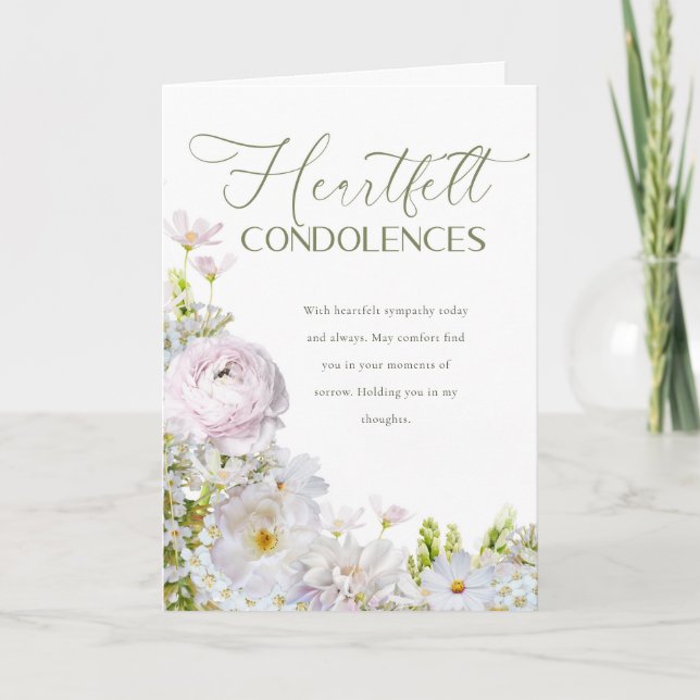 Carte Floral Sympathy Card (Devant)