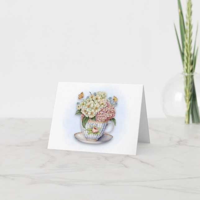 Carte Floral Teacup Note (Devant)
