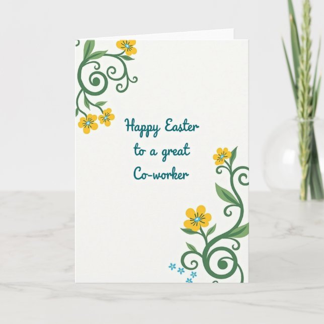 Carte Floral Thanks Colleague Card (Devant)