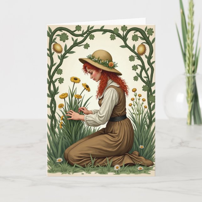Carte Floral Vine Portrait Card (Devant)