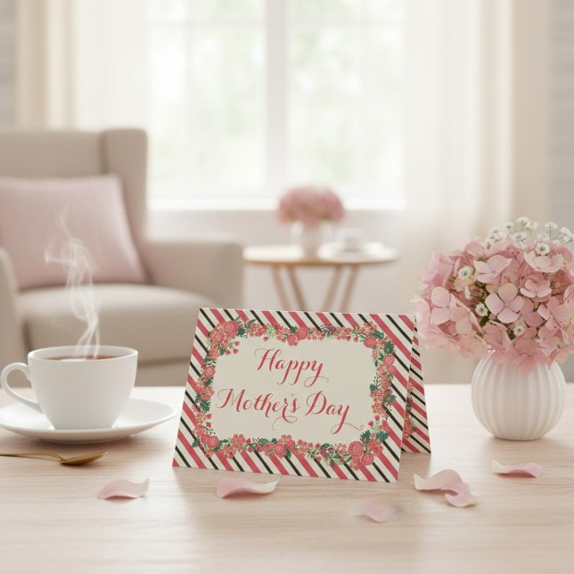 Carte Floral Wreath Bonne fête des mères (Créateur téléchargé)