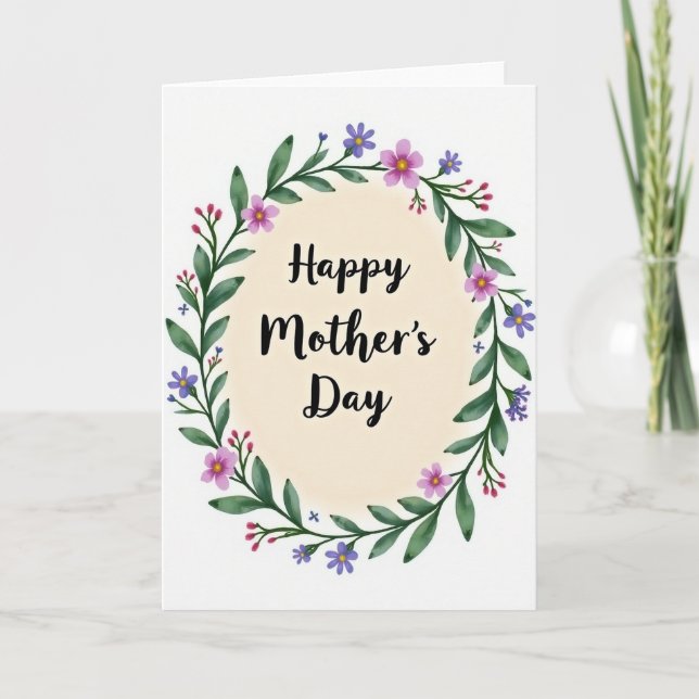 Carte Floral Wreath Honor Message Card (Devant)