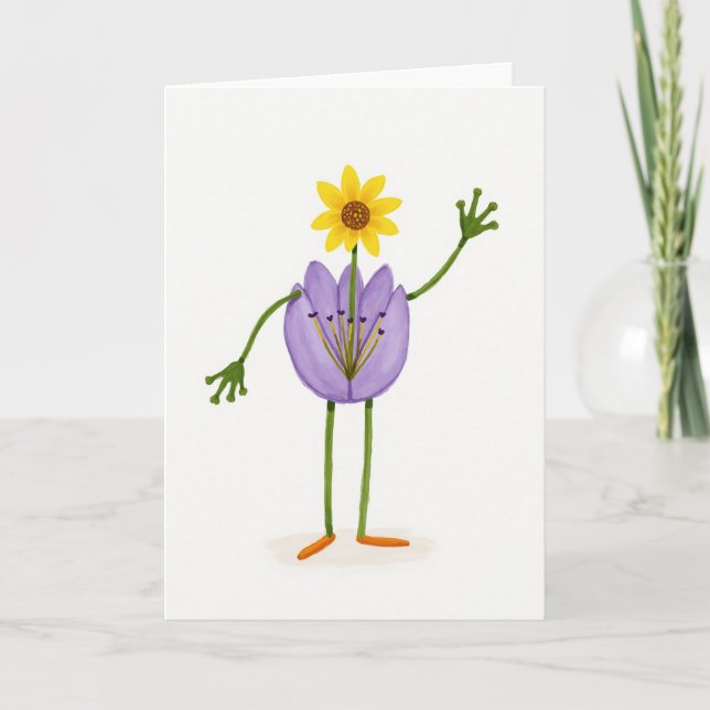Carte florale à fond blanc (Devant)