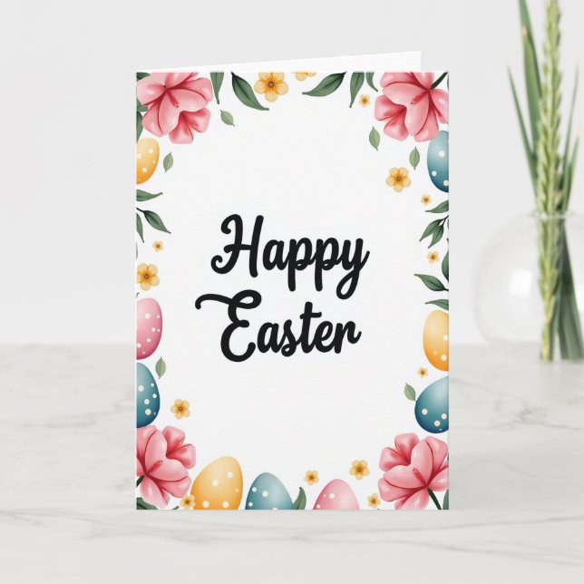 Carte florale à pois de printemps (Devant)