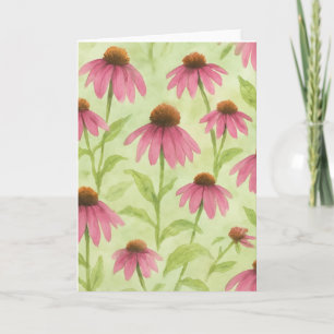 Carte florale aquarelle Cône rose