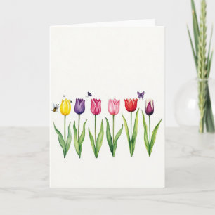 Carte florale aquarelle en rangée
