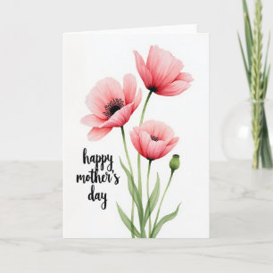 Carte florale corail et rose