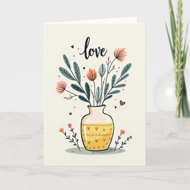 Carte florale d'anniversaire aimante (Devant)