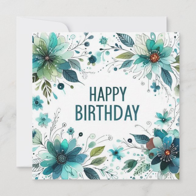 carte florale d'anniversaire heureuse (Devant)