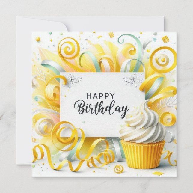 carte florale d'anniversaire heureuse (Devant)