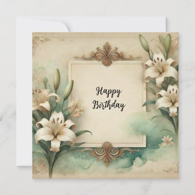 carte florale d'anniversaire heureuse (Devant)