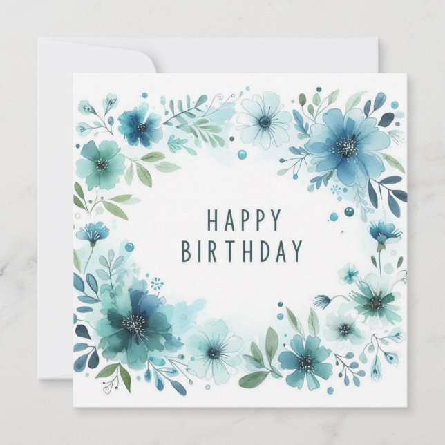 carte florale d'anniversaire heureuse (Devant)