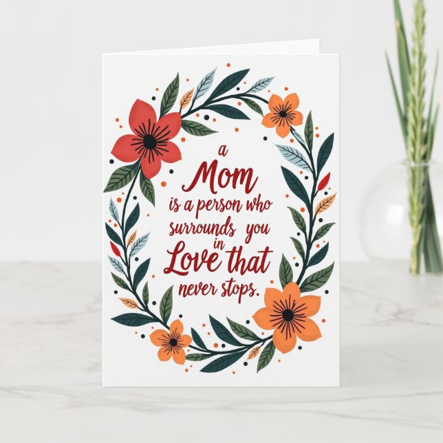 Carte florale de cadre pour une maman aimante (Devant)