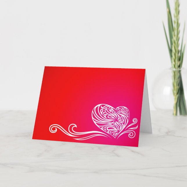 Carte florale de coeur de Valentine (Devant)