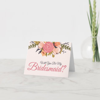 Carte florale de demande de demoiselle d'honneur