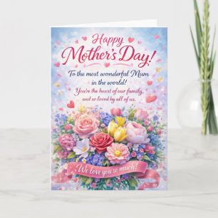 Carte florale de Fête des Mères Joyeuse