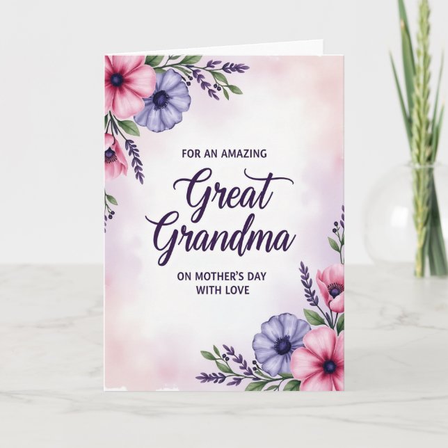 Carte florale de la Fête des mamans gentilles (Devant)