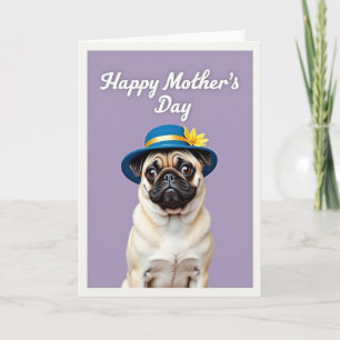 Carte florale de la fête des mères Fawn Dog