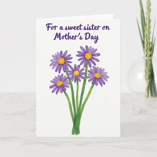 Carte florale de la fête des mères pour une douce  (Devant)