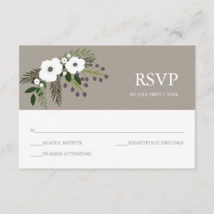 Carte florale de la guirlande RSVP - taupe