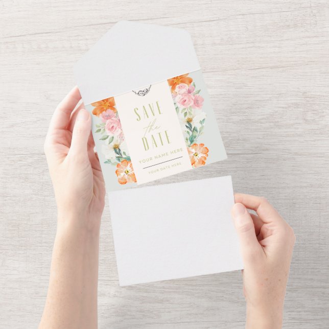 Carte florale de mise en mémoire de date (Déchirure)