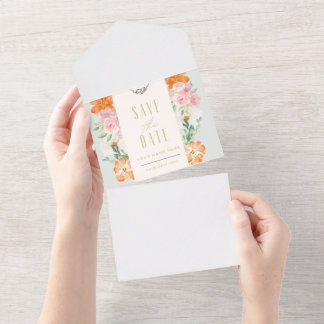 Carte florale de mise en mémoire de date