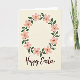 Carte florale de Pâques en or faux