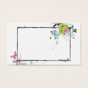 Carte florale de profil de cadre