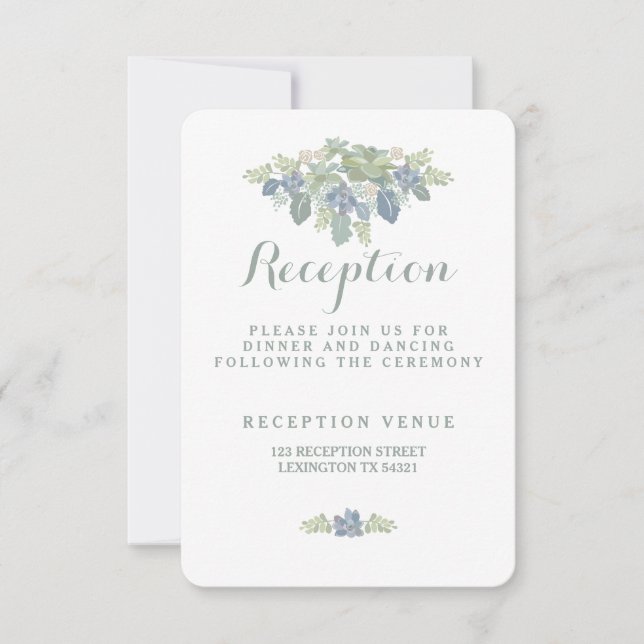 Carte florale de réception de mariage de bouquet (Devant)