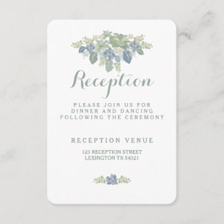 Carte florale de réception de mariage de bouquet