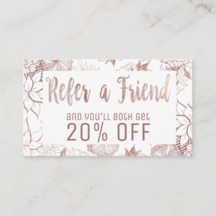 Carte florale de référence d'or rose Girly moder