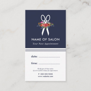 Carte florale de rendez-vous de coiffeur de