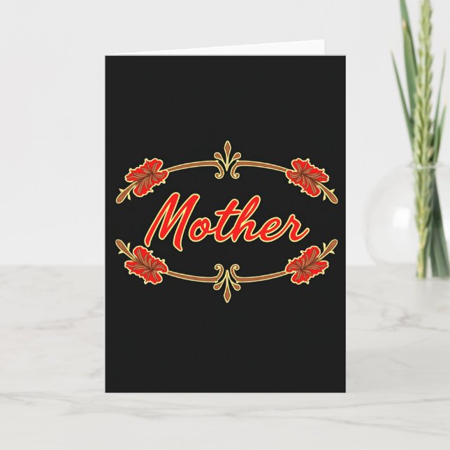 Carte Florale Élégante pour Maman (Devant)
