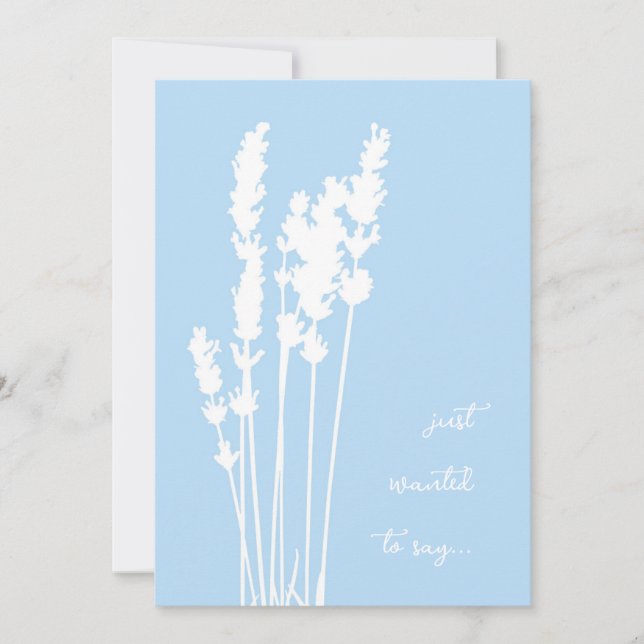 Carte florale en silhouette bleue et blanche (Devant)