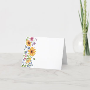 Carte florale flanc simple et élégante