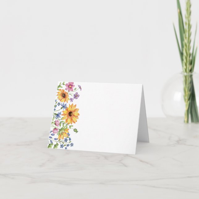 Carte florale flanc simple et élégante (Devant)