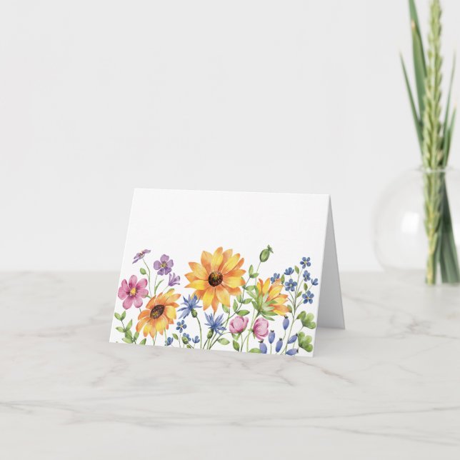 Carte florale flanc simple et élégante (Devant)