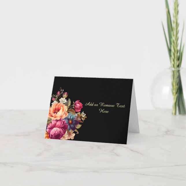 Carte florale flanc simple et élégante (Devant)
