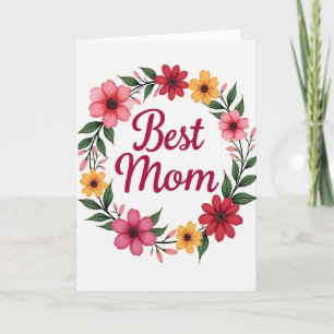 Carte florale Fuchsia Meilleure Maman