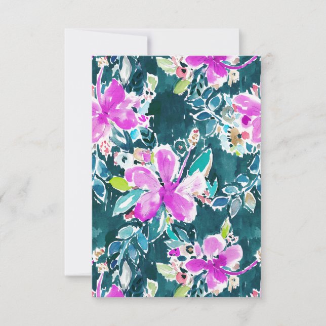 Carte florale HIBISCUS POP Tropical Watercolor (Devant)