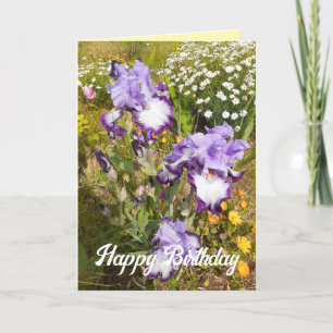 Carte florale jaune Iris et Irises