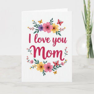 Carte florale « Je t'aime maman »